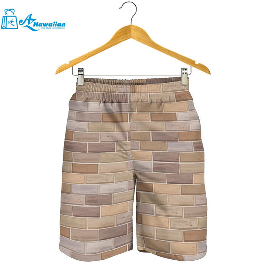 Brick Printed Pattern Print Design 01 Men Shorts