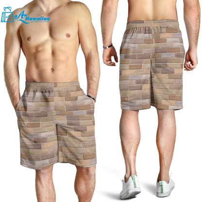 Brick Printed Pattern Print Design 01 Men Shorts