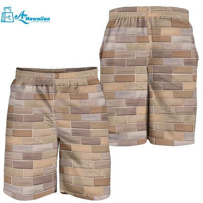 Brick Printed Pattern Print Design 01 Men Shorts