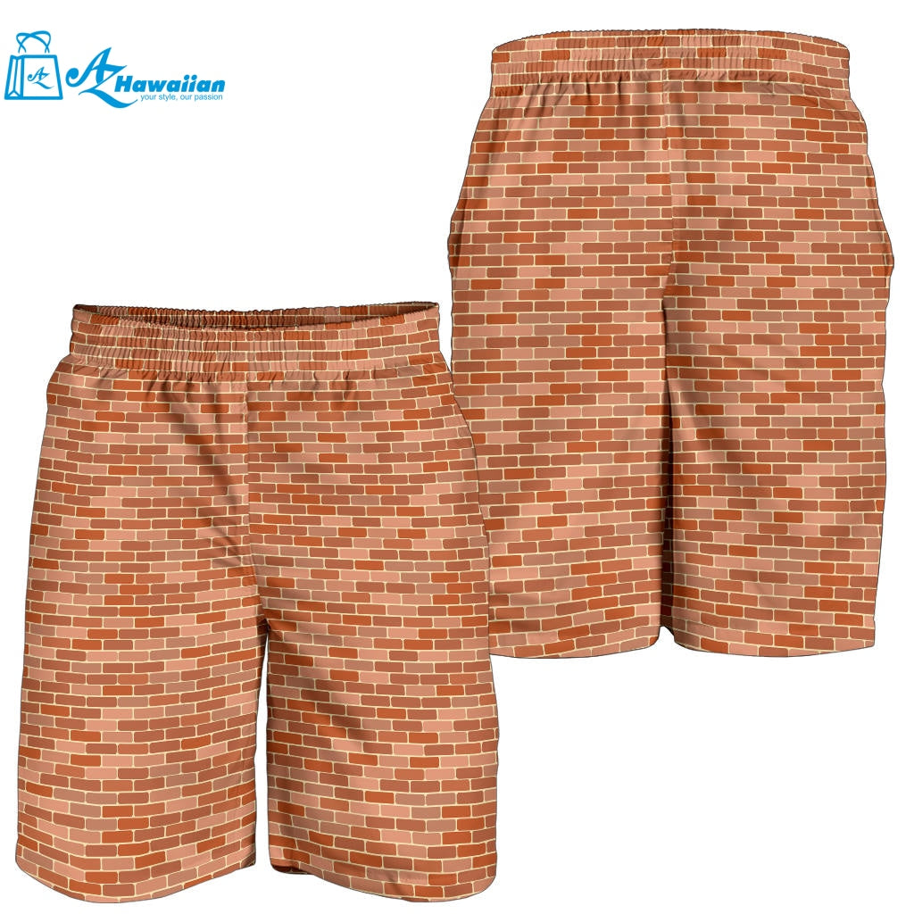 Brick Printed Pattern Print Design 02 Men Shorts