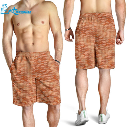 Brick Printed Pattern Print Design 02 Men Shorts