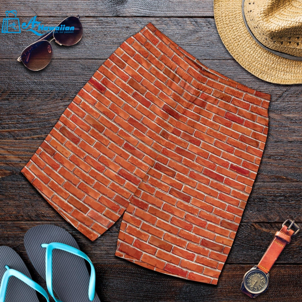 Brick Printed Pattern Print Design 03 Men Shorts