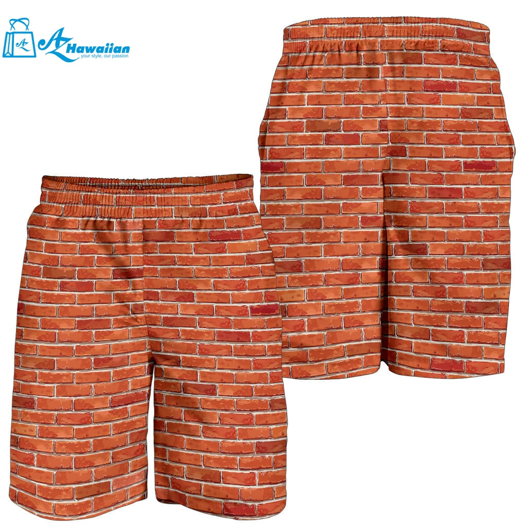 Brick Printed Pattern Print Design 03 Men Shorts