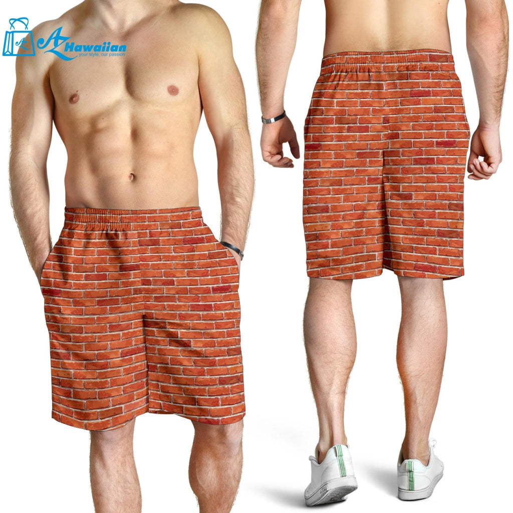 Brick Printed Pattern Print Design 03 Men Shorts