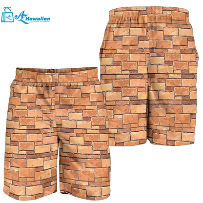 Brick Printed Pattern Print Design 04 Men Shorts