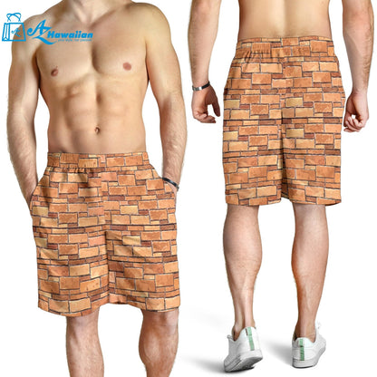 Brick Printed Pattern Print Design 04 Men Shorts