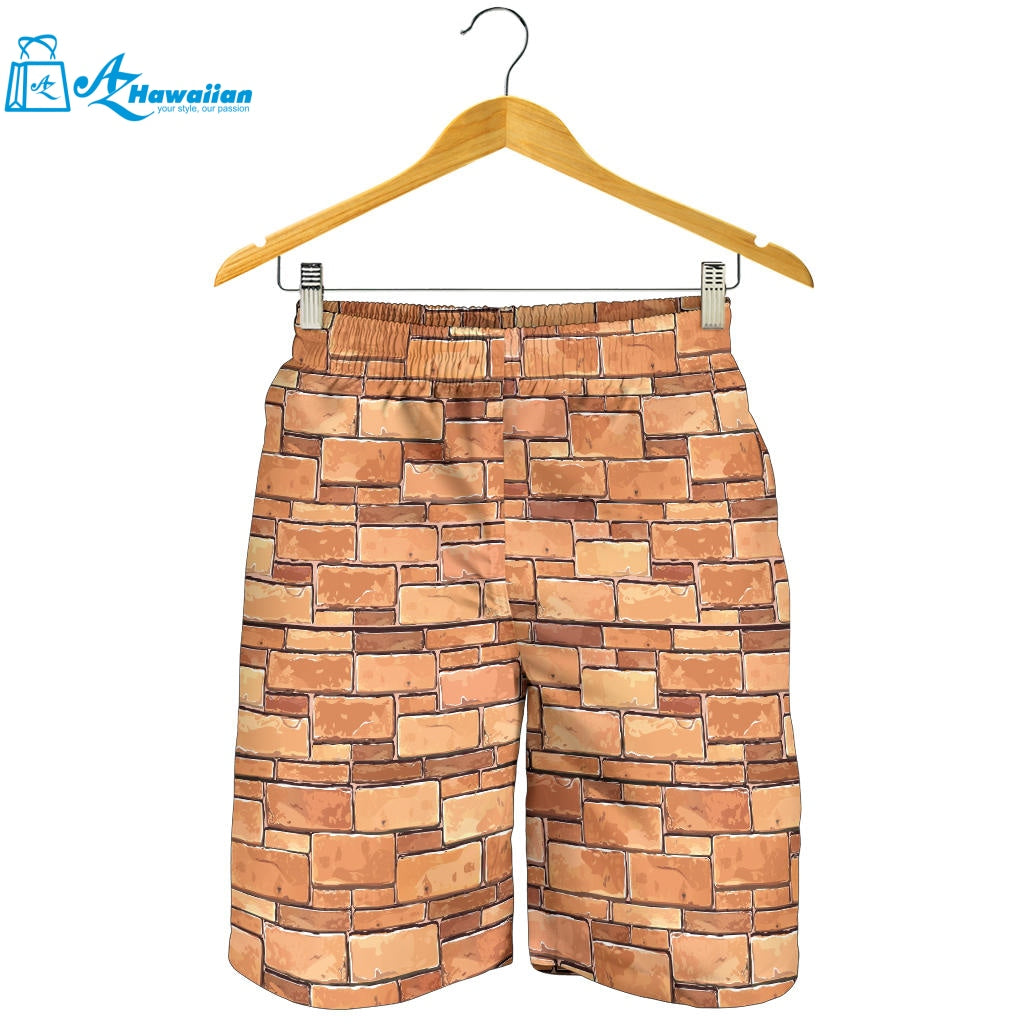 Brick Printed Pattern Print Design 04 Men Shorts