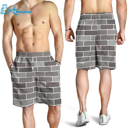 Brick Printed Pattern Print Design 05 Men Shorts