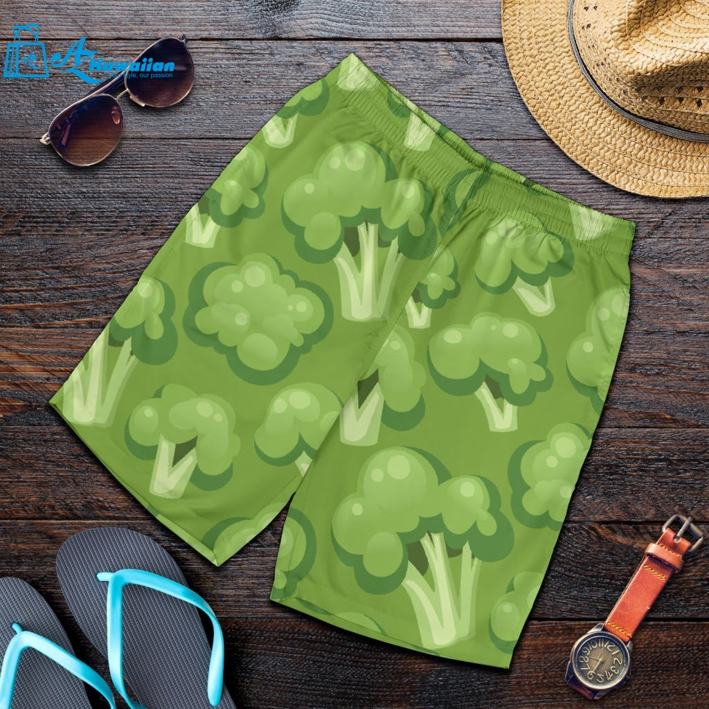 Broccoli Pattern Green Background Men Shorts