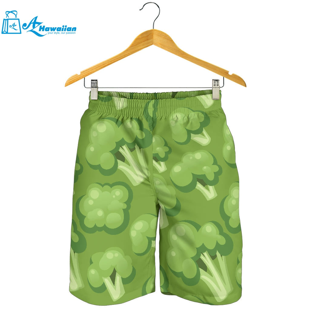 Broccoli Pattern Green Background Men Shorts