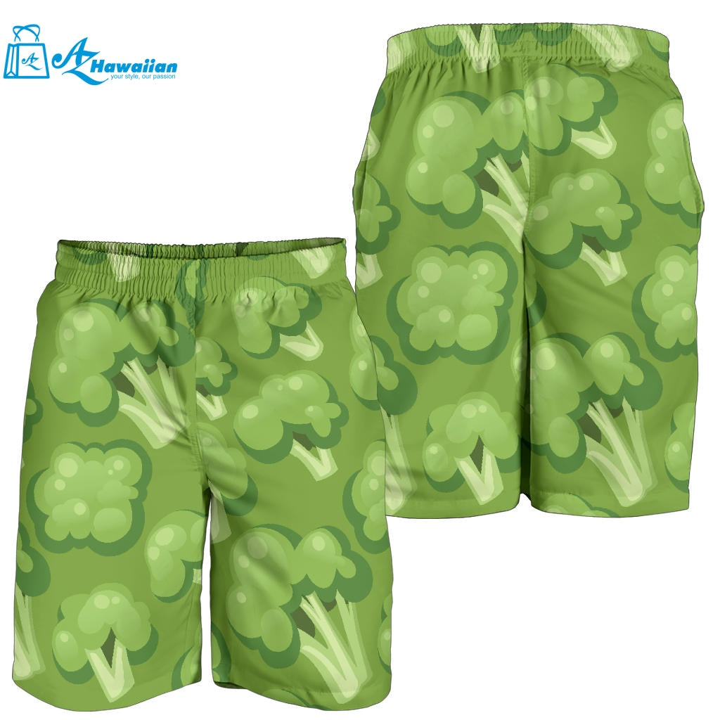 Broccoli Pattern Green Background Men Shorts