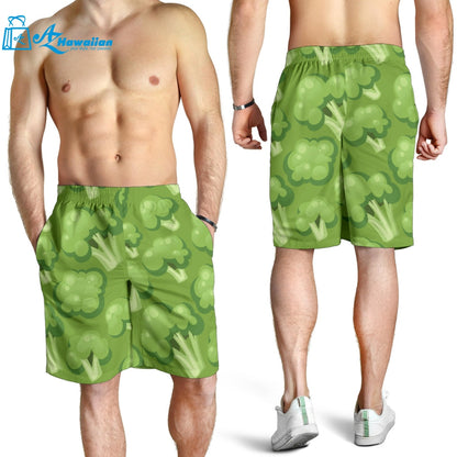 Broccoli Pattern Green Background Men Shorts