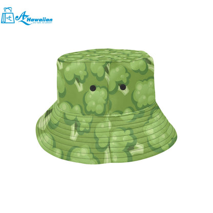 Broccoli pattern green background Unisex Bucket Hat