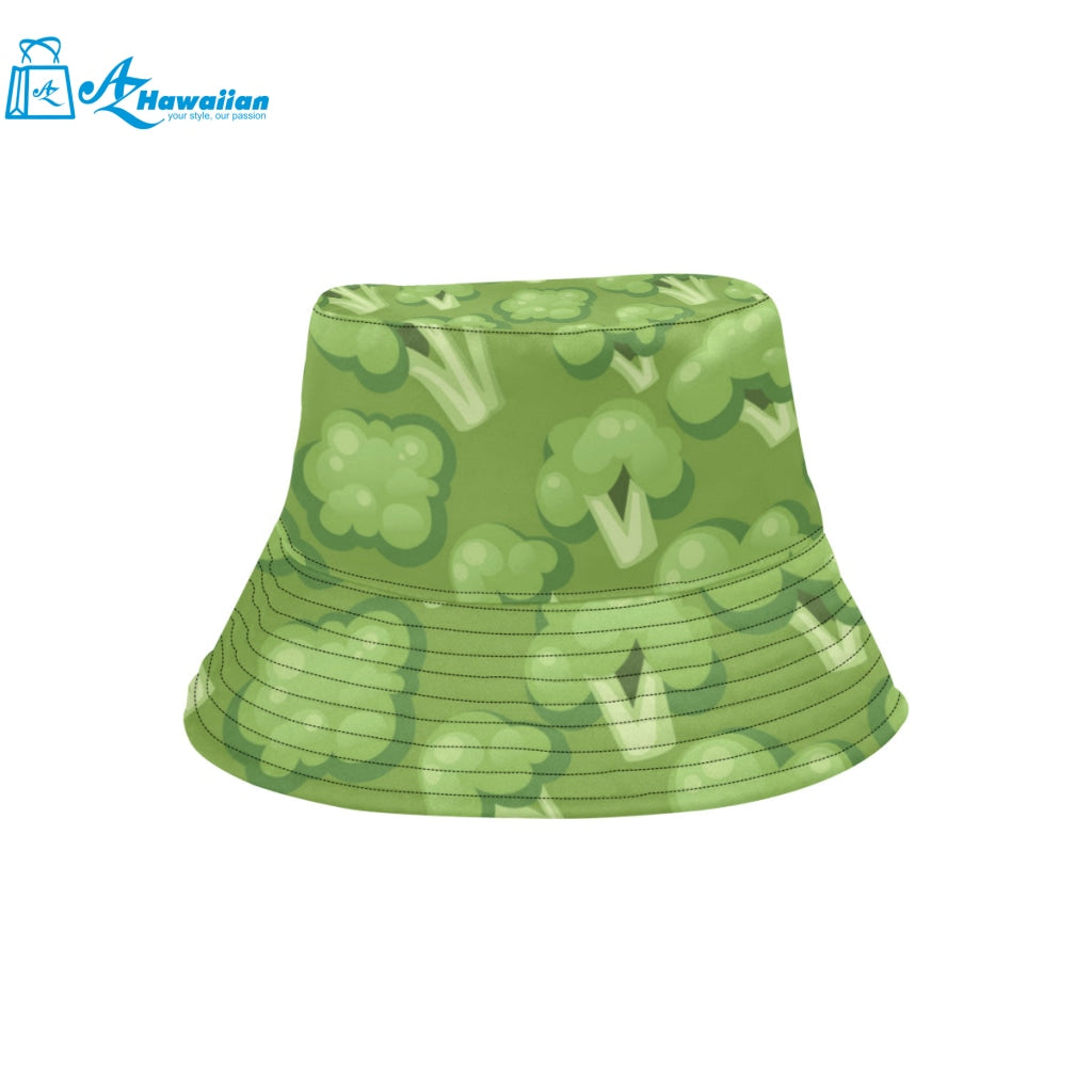 Broccoli pattern green background Unisex Bucket Hat