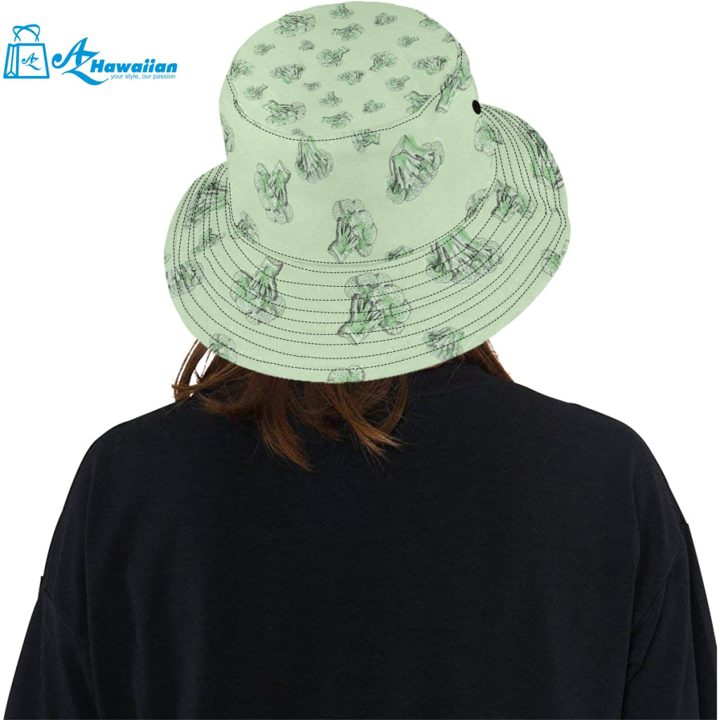 broccoli sketch pattern Unisex Bucket Hat