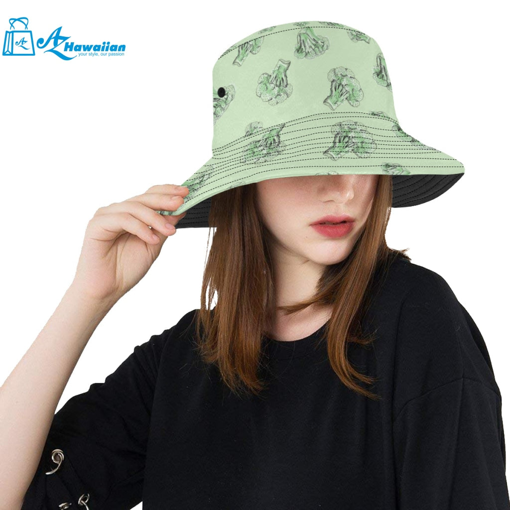 broccoli sketch pattern Unisex Bucket Hat