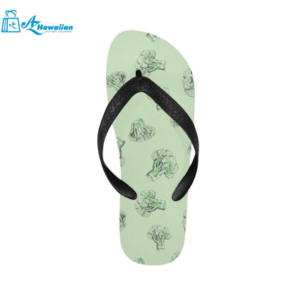 broccoli sketch pattern Unisex Flip Flops