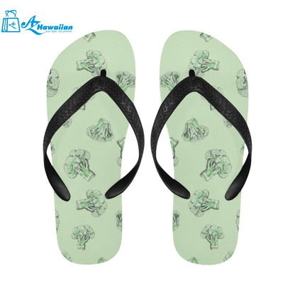 broccoli sketch pattern Unisex Flip Flops