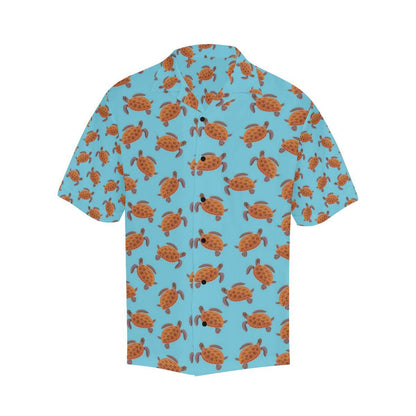 Brow Sea Turtle Print Pattern Hawaiian Shirt