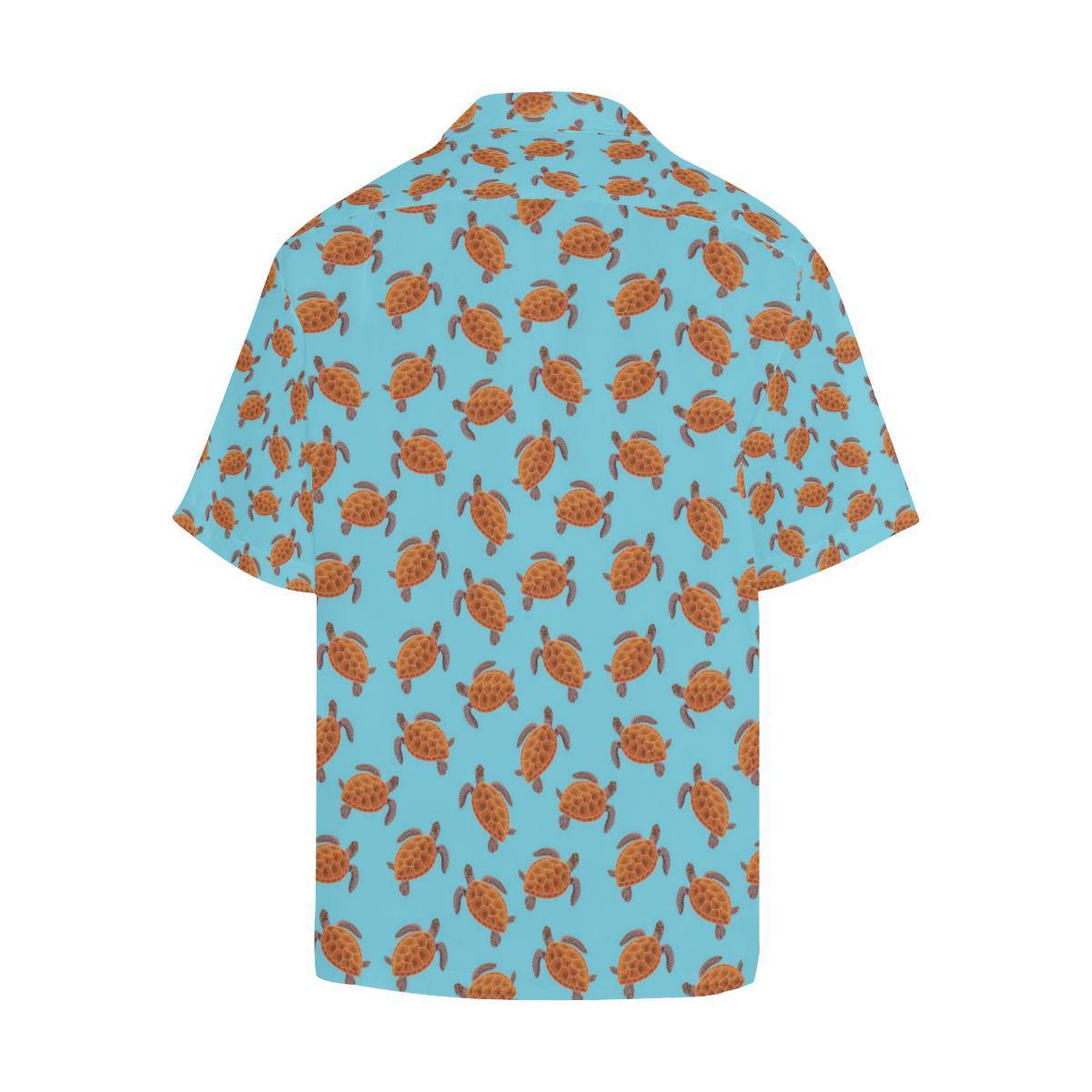 Brow Sea Turtle Print Pattern Hawaiian Shirt