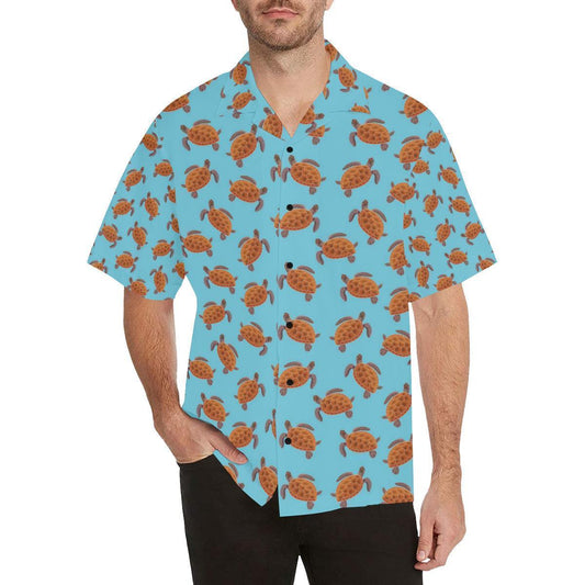 Brow Sea Turtle Print Pattern Hawaiian Shirt