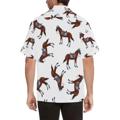 Brown Horse Pattern Hawaiian Shirt