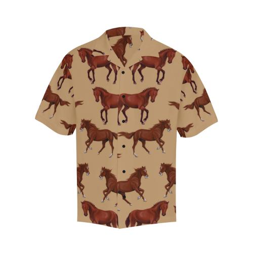 Brown Horse Print Pattern Hawaiian Shirt