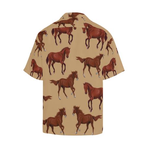 Brown Horse Print Pattern Hawaiian Shirt