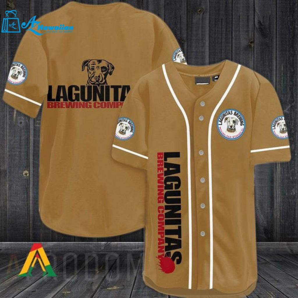 Brown Lagunitas Brewing Baseball Jersey