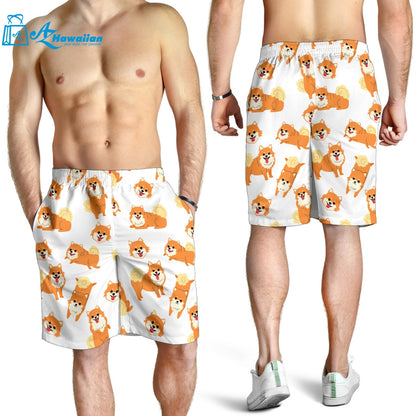 Brown Pomeranian Pattern Men Shorts