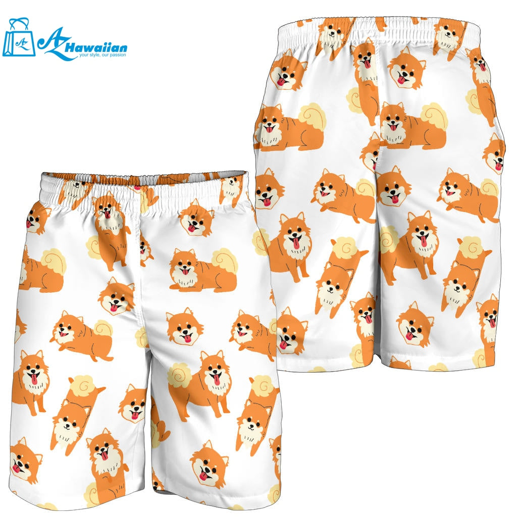 Brown Pomeranian Pattern Men Shorts