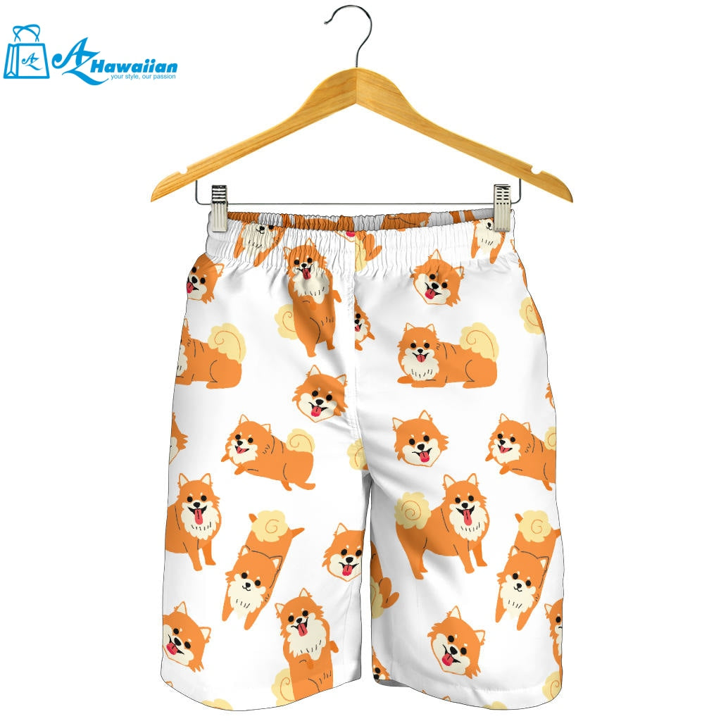 Brown Pomeranian Pattern Men Shorts