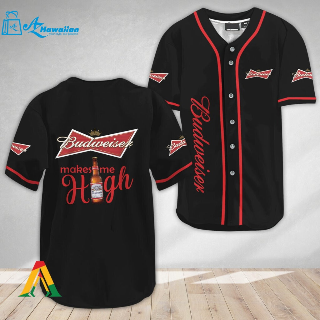 Budweiser Beer Make Me High Baseball Jersey