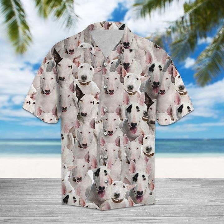 Bull Terrier Dogs 1 Hawaiian Graphic Print Short Sleeve 