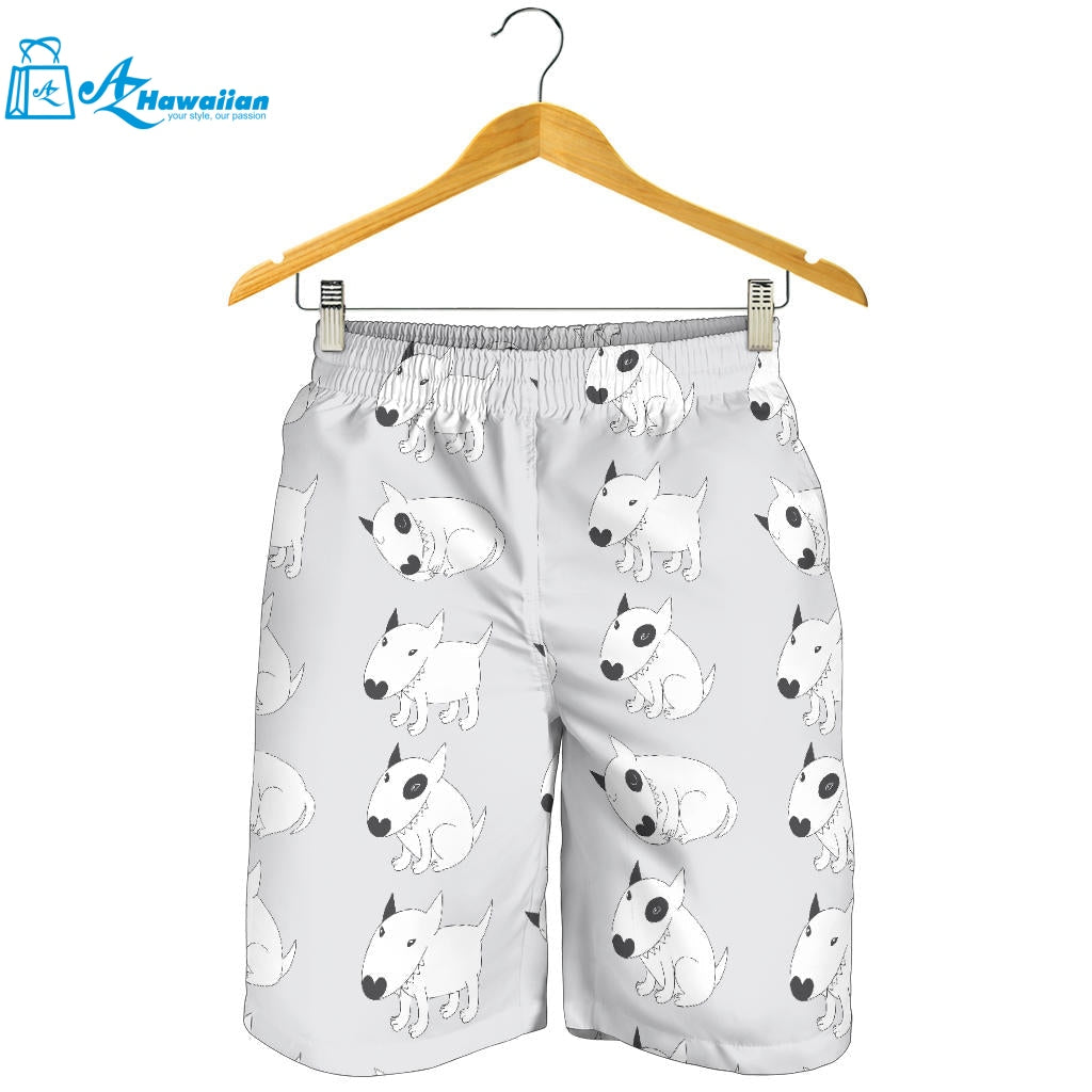 Bull Terrier Pattern Print Design 01 Men Shorts