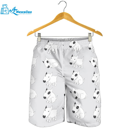 Bull Terrier Pattern Print Design 01 Men Shorts