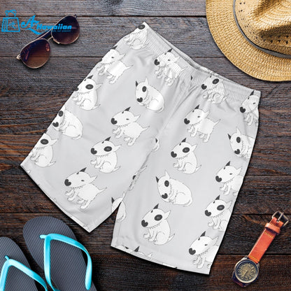 Bull Terrier Pattern Print Design 01 Men Shorts