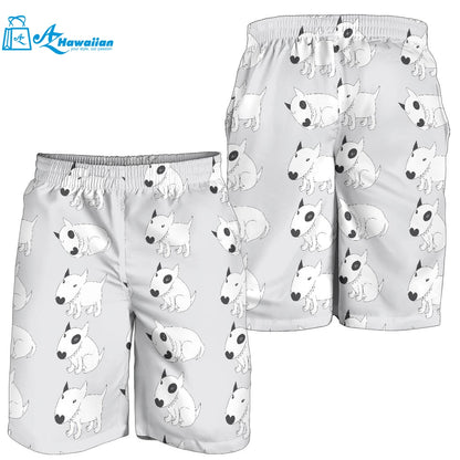 Bull Terrier Pattern Print Design 01 Men Shorts