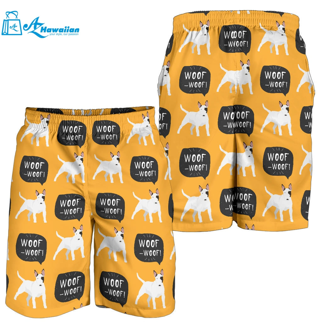 Bull Terrier Pattern Print Design 03 Men Shorts