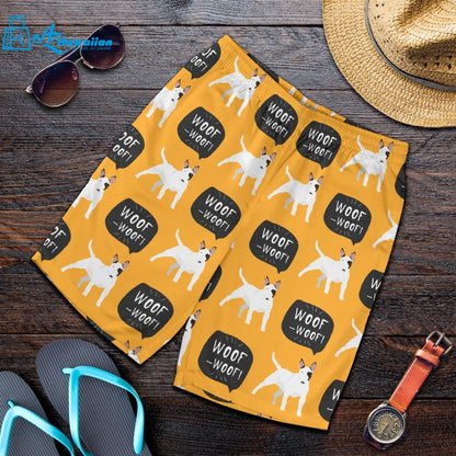 Bull Terrier Pattern Print Design 03 Men Shorts