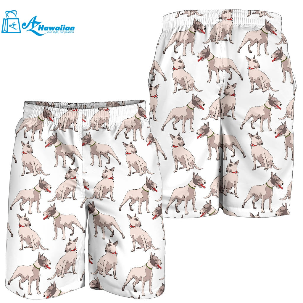 Bull Terrier Pattern Print Design 04 Men Shorts