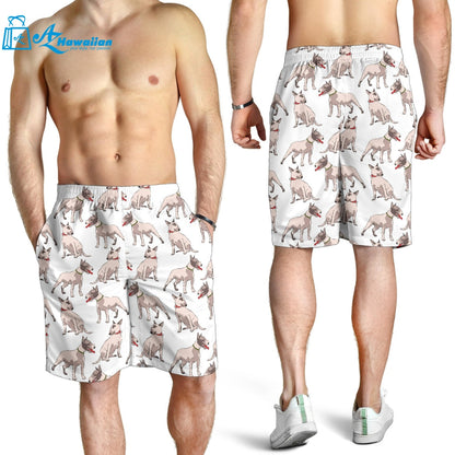 Bull Terrier Pattern Print Design 04 Men Shorts