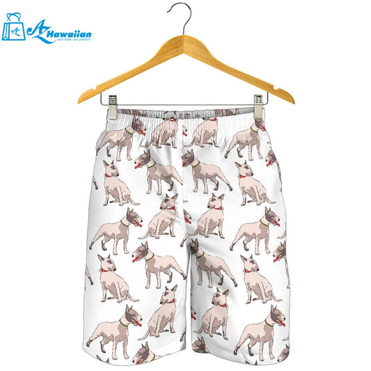 Bull Terrier Pattern Print Design 04 Men Shorts