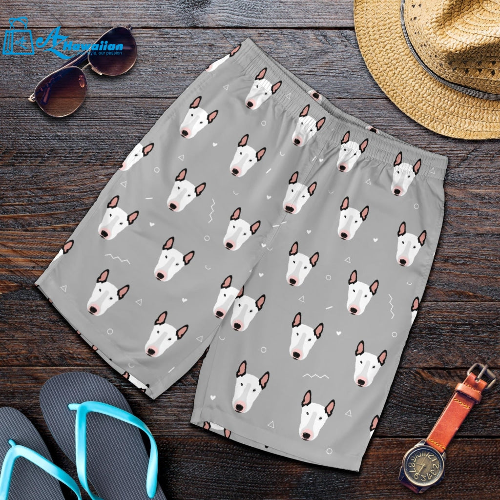 Bull Terrier Pattern Print Design 05 Men Shorts