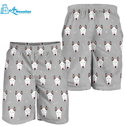 Bull Terrier Pattern Print Design 05 Men Shorts