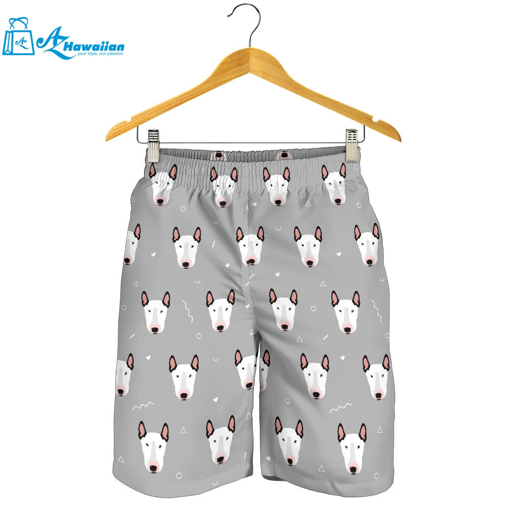 Bull Terrier Pattern Print Design 05 Men Shorts