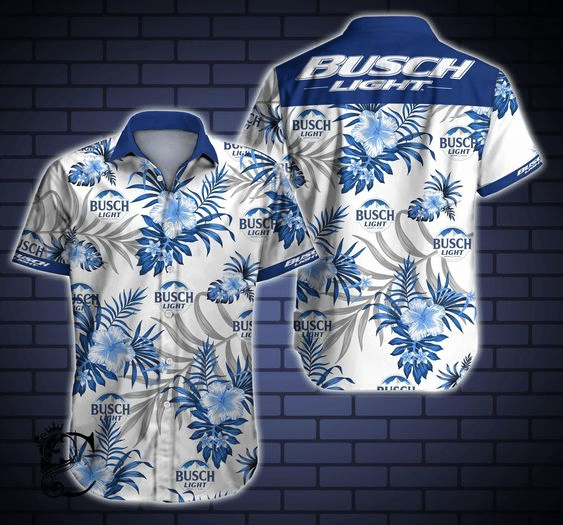 Busch Light 1 Hawaiian Graphic Print Short Sleeve 