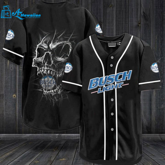 Busch Light Skull Baseball Jersey 