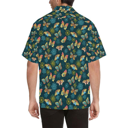 Butterfly Hand Draw Print Pattern Hawaiian Shirt