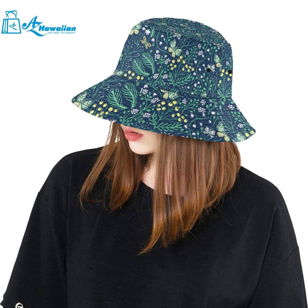 butterfly leaves pattern Unisex Bucket Hat